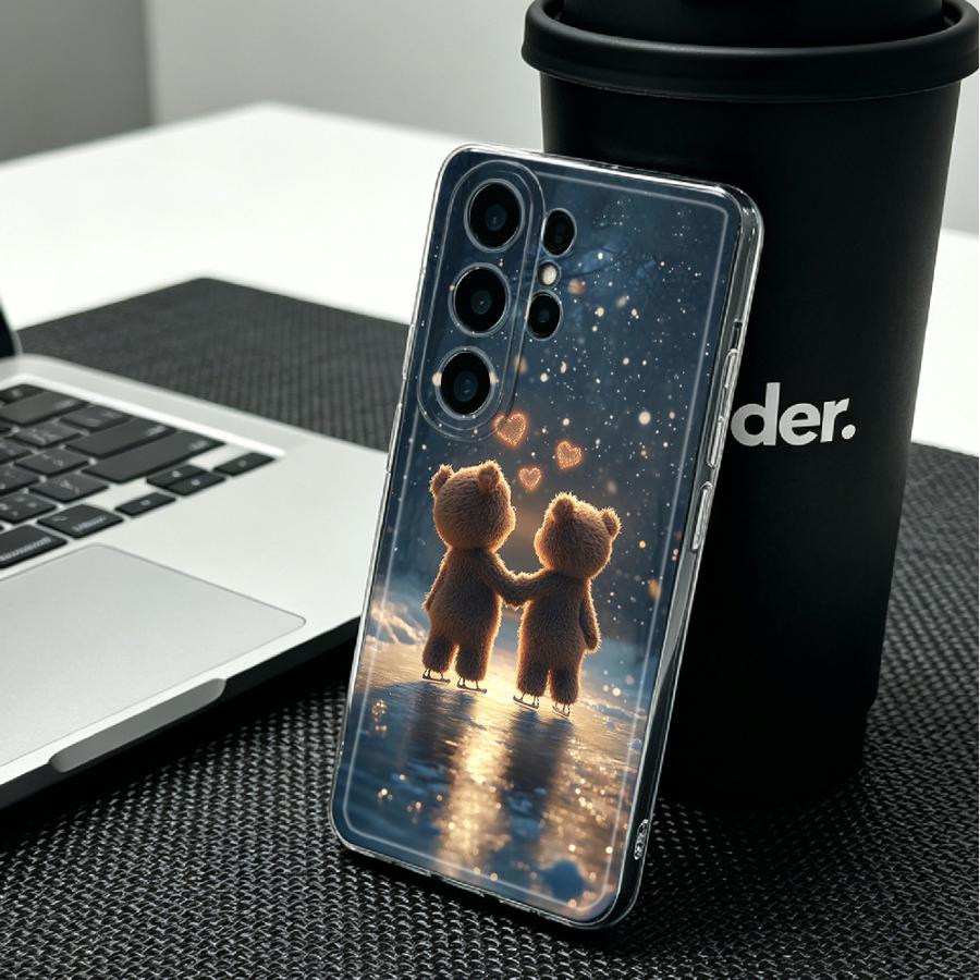 Phone Cases Under $20 - غطاء هاتف بطباعة زوج من الدببة