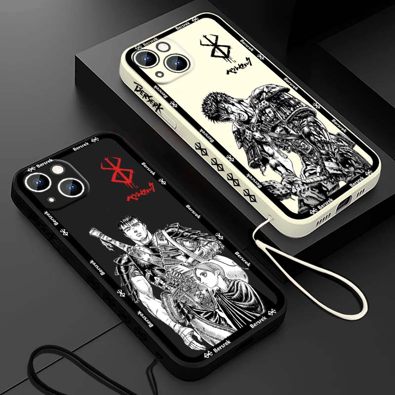 Phone Cases For Iphone 13 - جراب هاتف سائل بتصميم أنمي ياباني