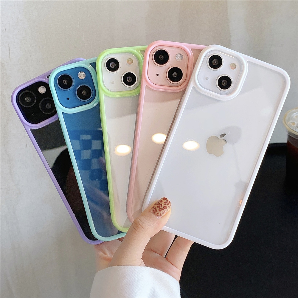 Phone Cases Burga - حافظة هاتف شفافة من الأكريليك ملونة
