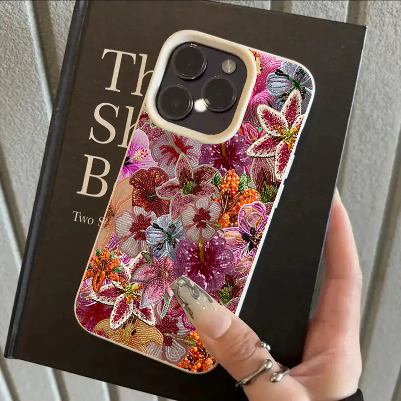 Phone Cases Expensive - غطاء هاتف فاخر مزين بالخرز والزهور
