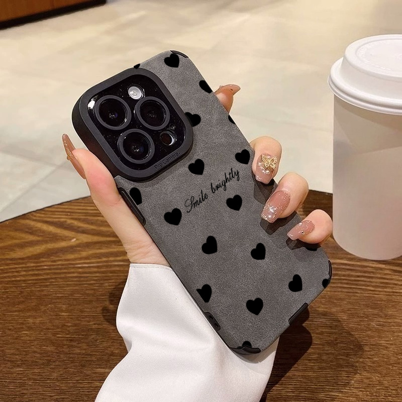 Phone Cases Expensive - جديد فاخر أسود الحب القلب لينة
