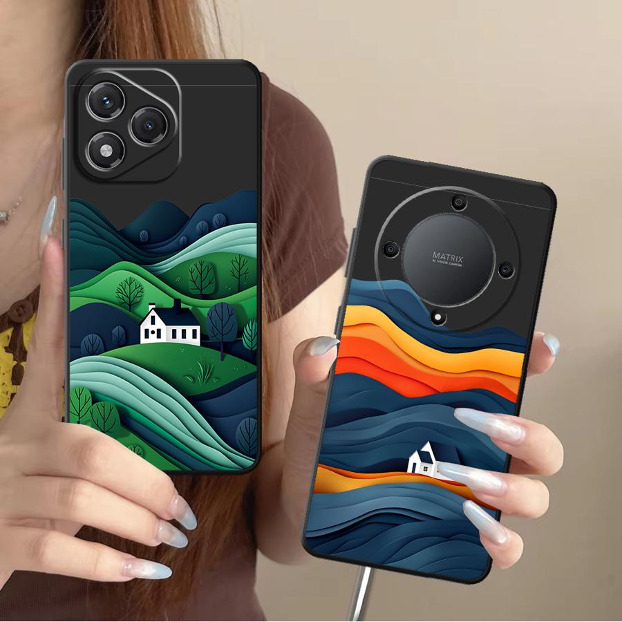 Phone Cases Honor - غطاء هاتف بتصميم تجريدي لمنظر جبلي