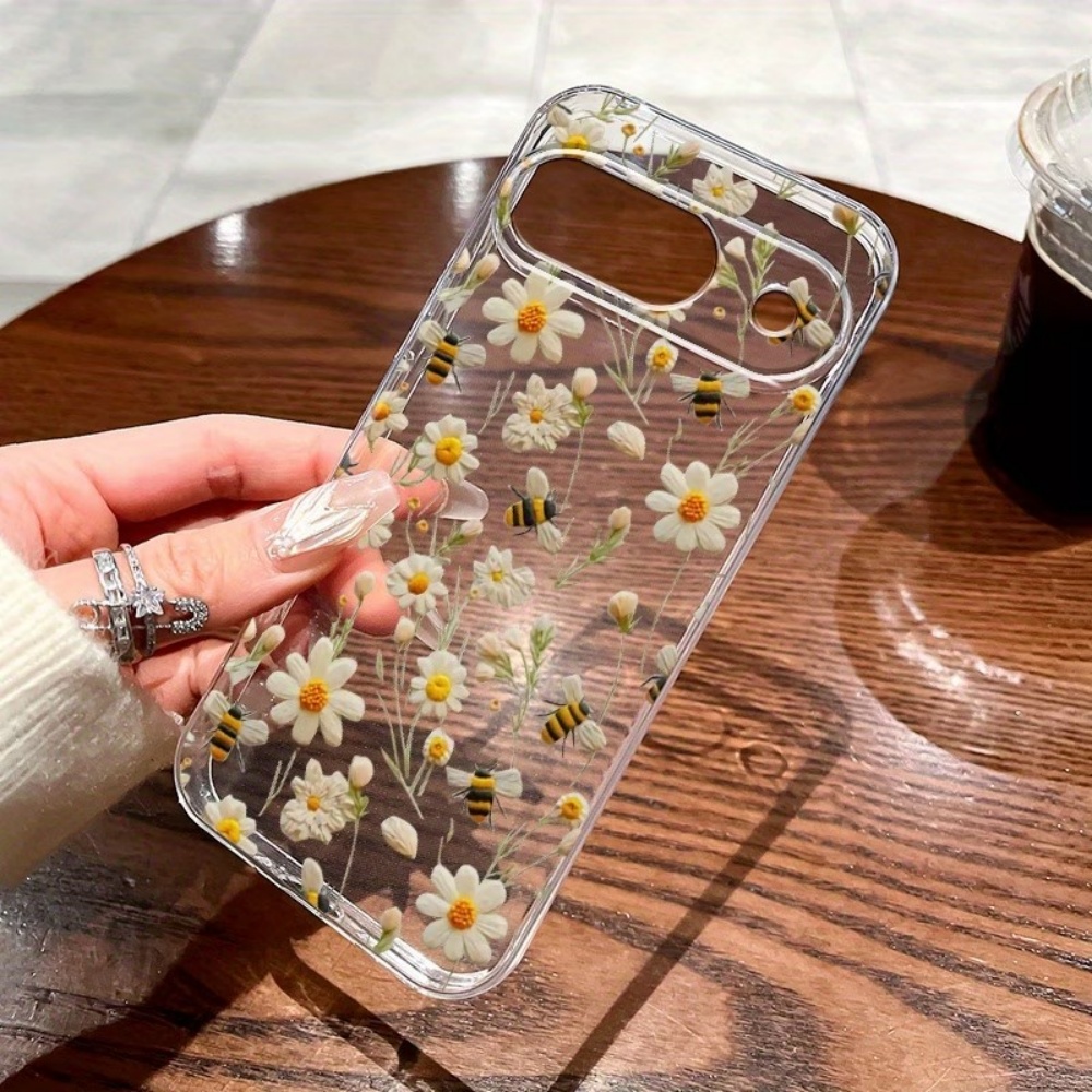 Phone Cases Pixel 10 - غطاء هاتف شفاف ناعم بنمط نحلة