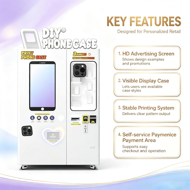 آلة بيع أوتوماتيكية لطباعة أغط - مراجعة Phone Cases Vending Machine وسعره